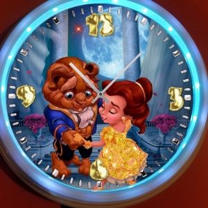 Beauty And The Beast Valentine's day led clock